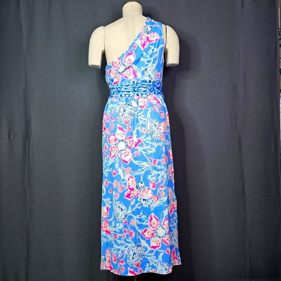 Lilly Pulitzer Helina One Shoulder Midi Dress Multi Bahamian Rhapsody - Picture 7 of 8